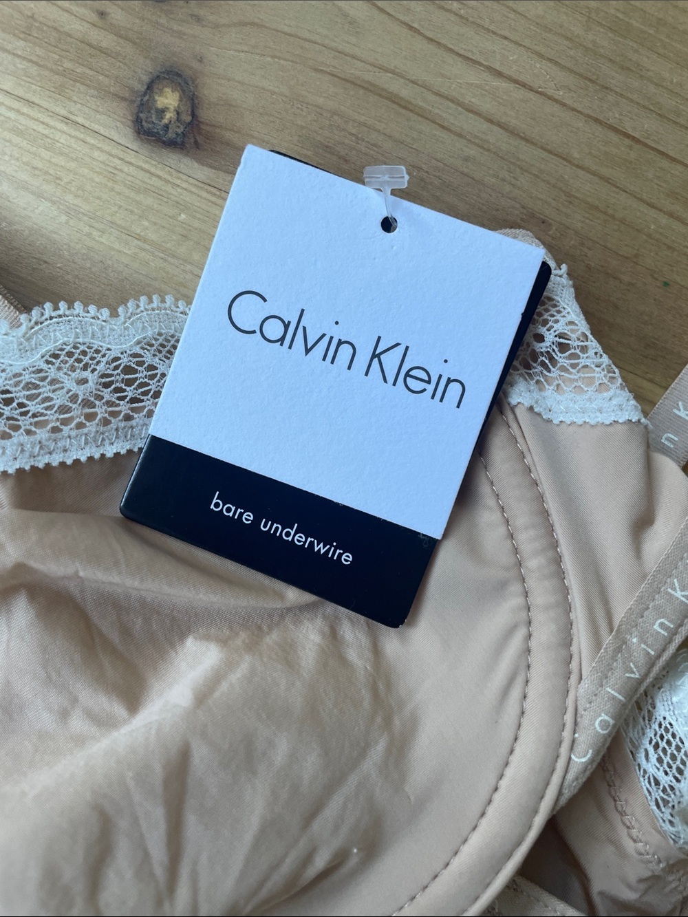 Calvin Klein Beige Dainty Lace-Trim Bare Underwire Bra NWT - Picture 9 of 11
